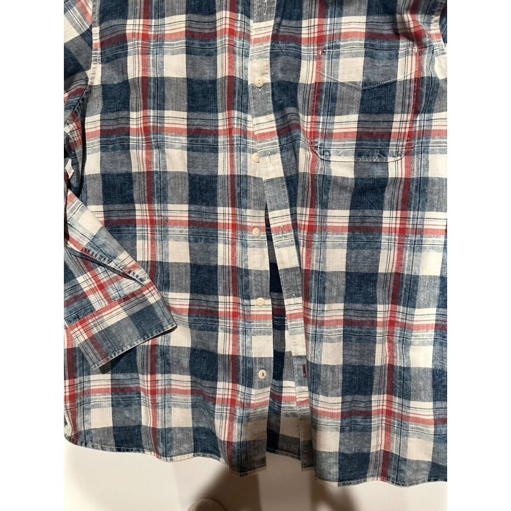 Tommy Bahama Men's Hazy Days Plaid Long Sleeves Shirt, Indigo, Size XXL - Picture 7 of 12